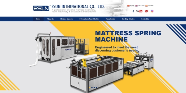 床墊機械行業(yè)外貿(mào)網(wǎng)站建設(shè)案例